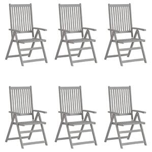 Garden Reclining Chairs 6 pcs Grey Solid Acacia Wood