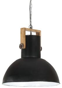 Industrial Hanging Lamp 25 W Black Round Mango Wood 52 cm E27