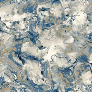 DUTCH WALLCOVERINGS Wallpaper Marble Grey and Blue