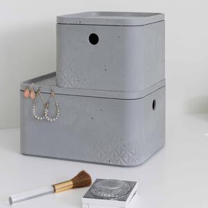 Curver Beton Storage Box Set 3 pcs with Lid Size S Light Grey