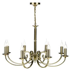 Dar Lighting Murray 8 Light Ceiling Pendant Light In Antique Brass Finish