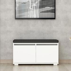 Homemania Shoe Cabinet with Pouf Drago 80x35x42cm White and Black