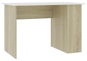 Desk White and Sonoma Oak 110x60x73 cm Engineered Wood