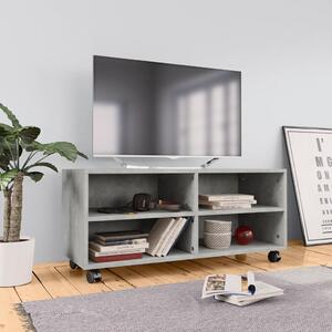 TV Cabinet with Castors Concrete Grey 90x35x35 cm Engineered Wood