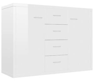 Sideboard High Gloss White 88x30x65 cm Engineered Wood