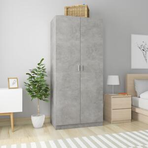 Wardrobe Concrete Grey 90x52x200 cm Chipboard