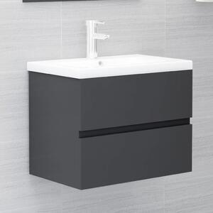Sink Cabinet Grey 60x38.5x45 cm Engineered Wood