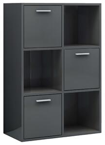 Storage Cabinet High Gloss Grey 60x29.5x90 cm Engineered Wood