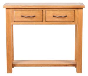 Console Table with 2 Drawers 83x30x73 cm Solid Oak Wood