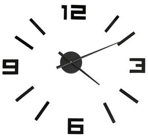 3D Wall Clock Modern Design Black 100 cm XXL