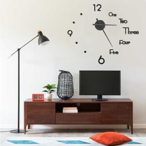 3D Wall Clock Modern Design Black 100 cm XXL