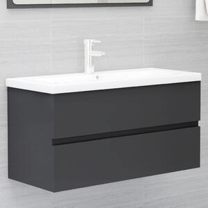 Sink Cabinet Grey 90x38.5x45 cm Engineered Wood