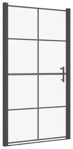 Shower Doors Tempered Glass 100x178 cm Black