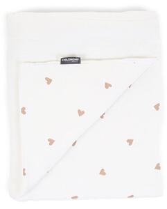 CHILDHOME Baby Blanket 80x100cm Jersey Hearts and Muslin