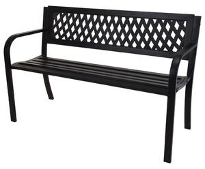 ProGarden Garden Bench Steel 119x50x75 cm Black