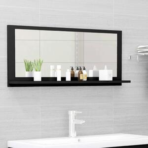 Bathroom Mirror Black 90x10.5x37 cm Engineered Wood