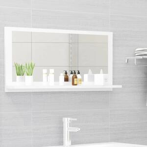 Bathroom Mirror High Gloss White 80x10.5x37 cm Chipboard