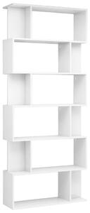 Book Cabinet/Room Divider High Gloss White 80x24x192 cm Engineered Wood