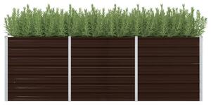 Garden Raised Bed Brown 240x80x77 cm Galvanised Steel