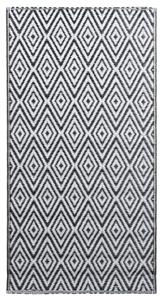Outdoor Carpet White and Black 120x180 cm PP