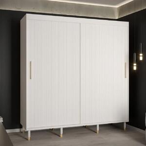 Millwall 200cm Wooden Wardrobe With 2 Sliding Doors In White