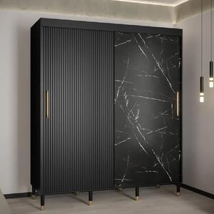 Millwall Wooden Wardrobe 180cm With 2 Sliding Doors In Black