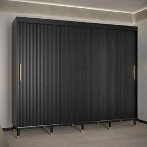 Millwall 250cm Wooden Wardrobe With 3 Sliding Doors In Black