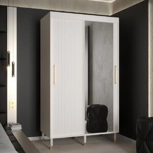 Millwall 120cm Mirrored Wardrobe With 2 Sliding Doors In White