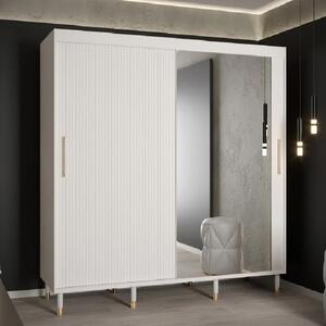 Millwall 200cm Mirrored Wardrobe With 2 Sliding Doors In White