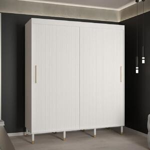 Millwall 180cm Wooden Wardrobe With 2 Sliding Doors In White