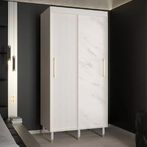 Millwall 100cm Wooden Wardrobe With 2 Sliding Doors In White