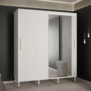 Millwall 180cm Mirrored Wardrobe With 2 Sliding Doors In White