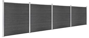 Fence Panel Set WPC 699x186 cm Black
