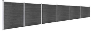 Fence Panel Set WPC 1045x186 cm Black