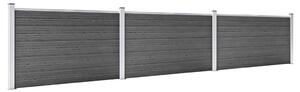 Fence Panel Set WPC 526x105 cm Black