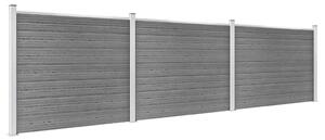 Fence Panel Set WPC 526x146 cm Grey