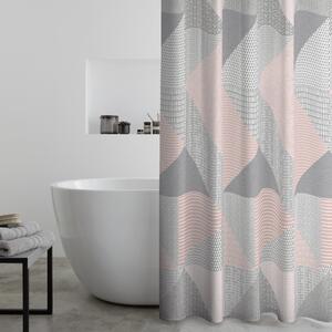 Catherine Lansfield Larsson Geometric Shower Curtain Blush