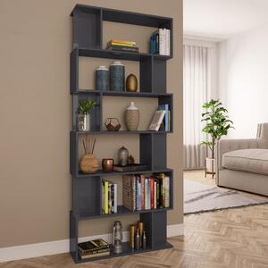 Book Cabinet/Room Divider High Gloss Grey 80x24x192 cm Chipboard