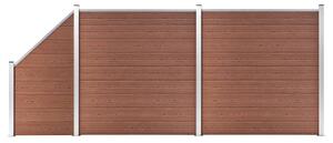 WPC Fence Set 2 Square + 1 Slanted 446x186 cm Brown