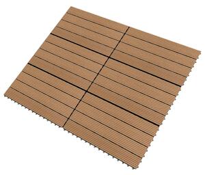 Decking Tiles 6 pcs WPC 60x30 cm 1.08 m² Brown