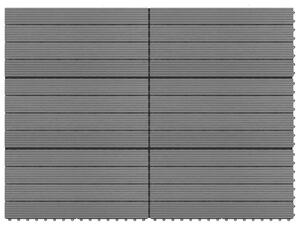 Decking Tiles 6 pcs WPC 60x30 cm 1.08 m² Black