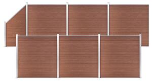 WPC Fence Set 6 Square + 1 Slanted 1138x186 cm Brown