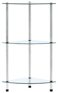 3-Tier Shelf Transparent 30x30x67 cm Tempered Glass