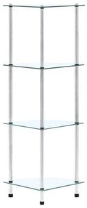4-Tier Shelf Transparent 30x30x100 cm Tempered Glass
