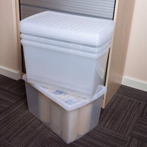 Wham Clip 13.02 Pack of 4 62l Storage Boxes With Lids Clear