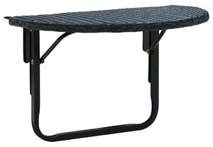Balcony Table 60x60x32 cm Black Poly Rattan