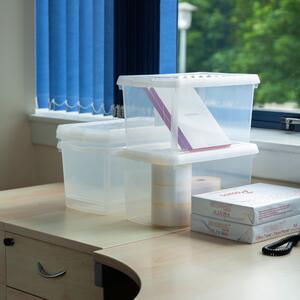 Wham Clip 6.03 Pack of 4 14l Storage Boxes With Lids Clear