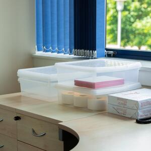 Wham Clip 10.01 Pack of 4 13l Storage Boxes With Lids Clear