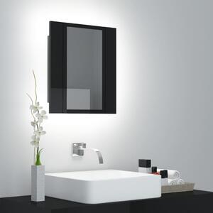 LED Bathroom Mirror Cabinet High Gloss Black 40x12x45 cm