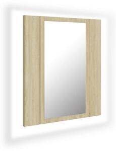 LED Bathroom Mirror Cabinet Sonoma Oak 40x12x45 cm Acrylic